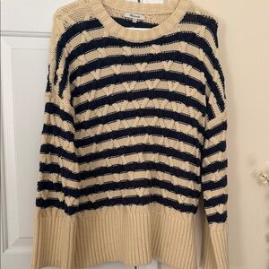 Madewell Navy and Beige Striped Sweater